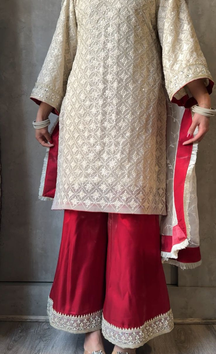 Sequined Chikankari Festive Suit