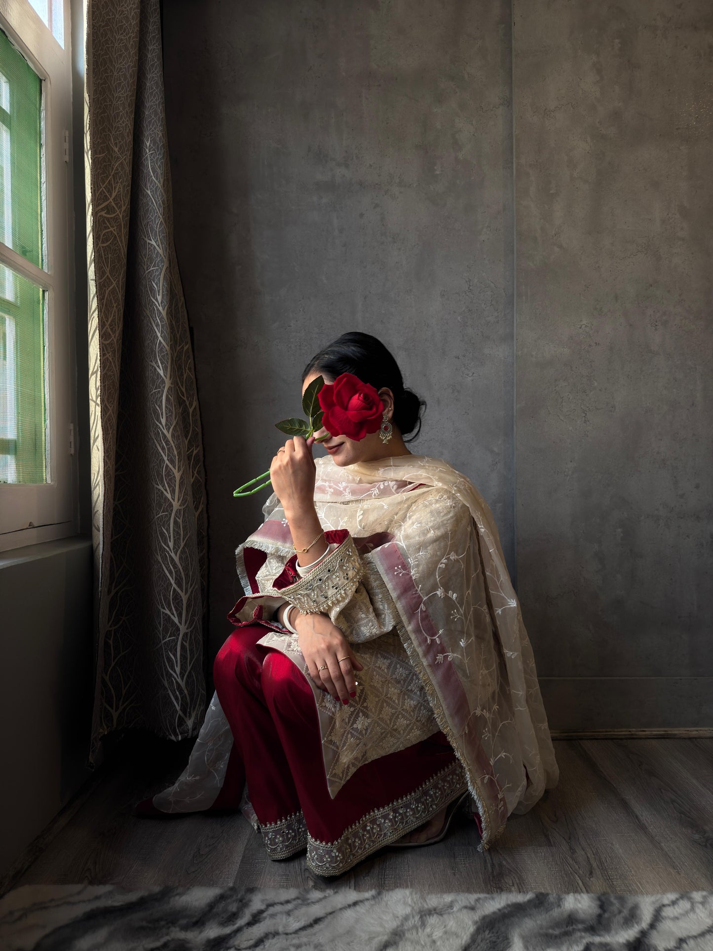 Sequined Chikankari Festive Suit
