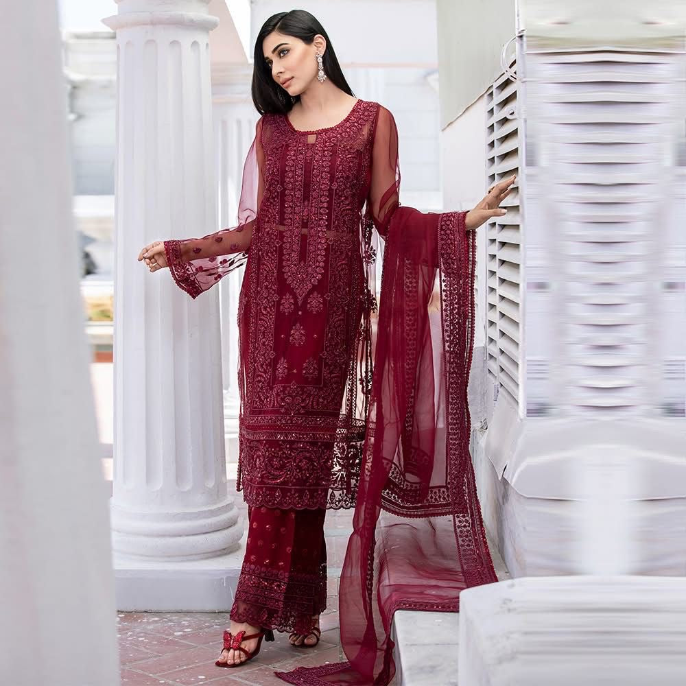 Luxury Embroidered Organza Suit