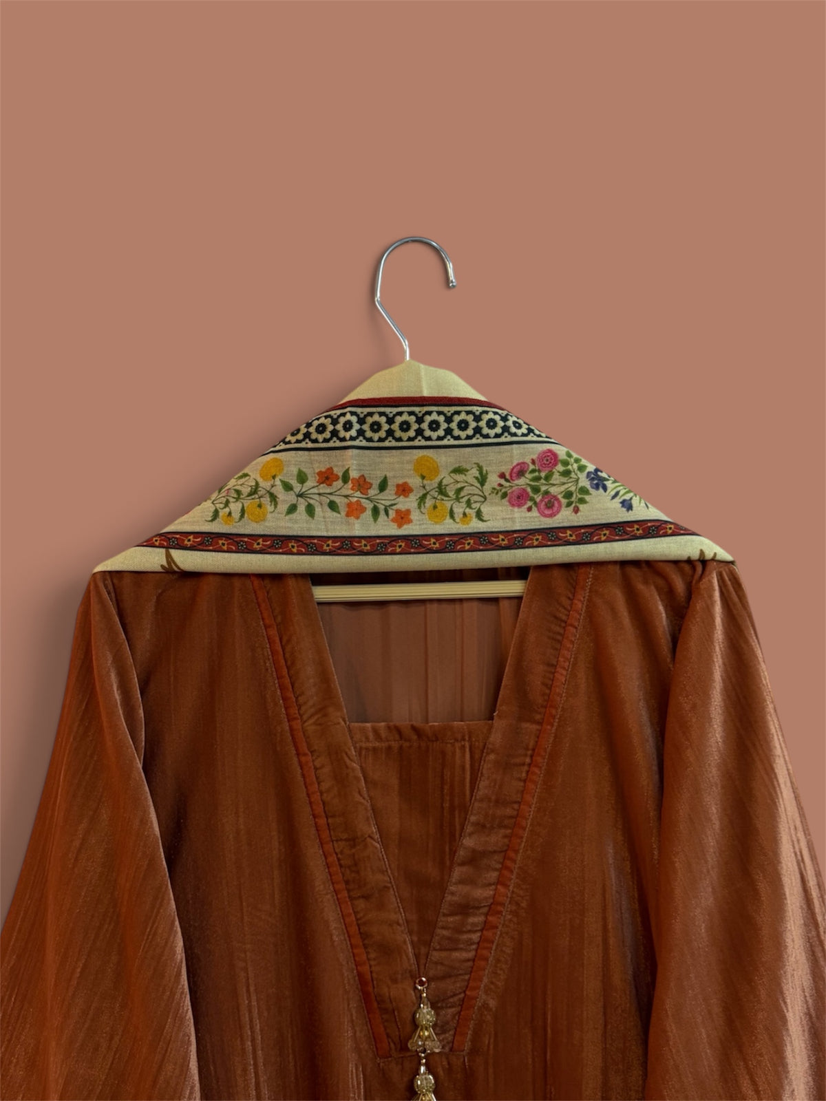 Minimal Velvet Suit with Manto Chaddar