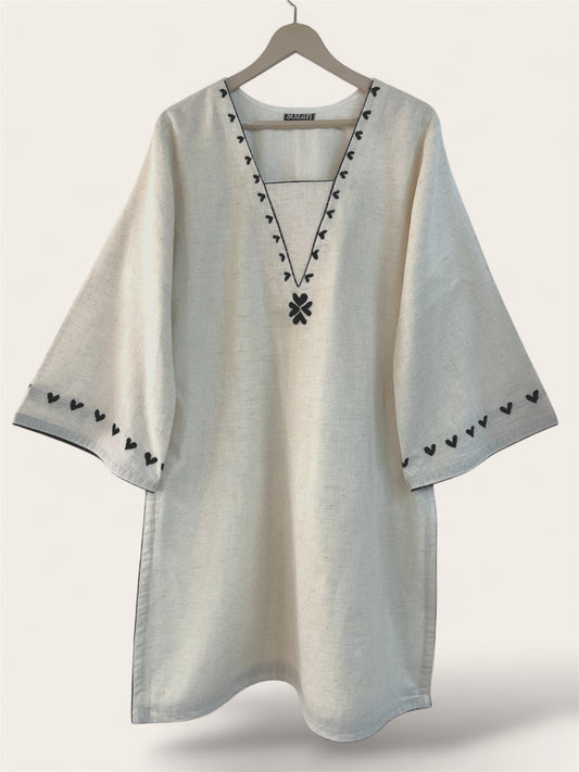 Minimal Hand Embroidered Khadi Coord