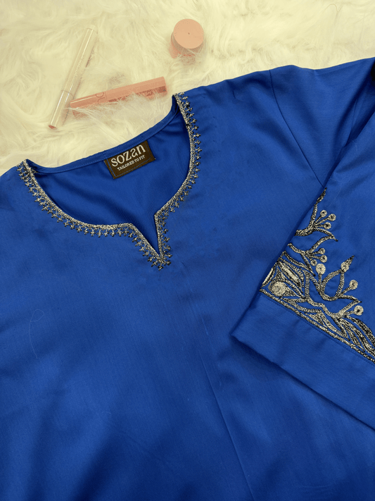 Royal Blue Minimal Tilla Kurti